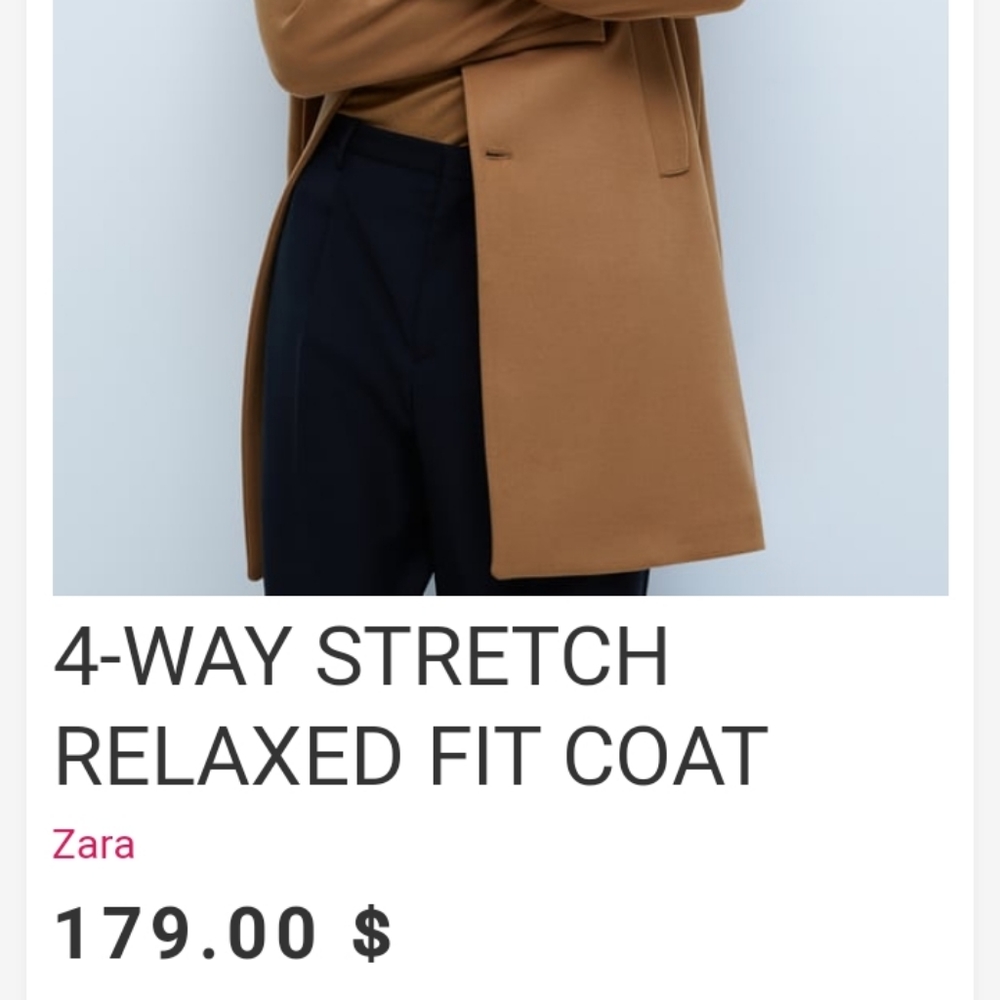 SOLD on Vinted 🆕️ NWT Zara Camel 4 Way Stretch Relaxed Fit Coat - Picture 6 of 16